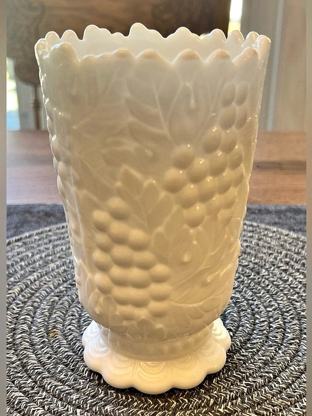 Floral Cream Pedestal Vase